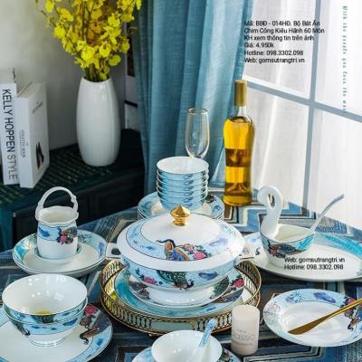 BỘ BÁT ĂN CHIM CÔNG KIÊU HÃNH 60 MÓN